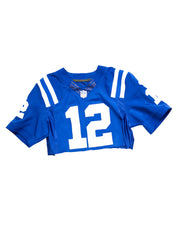 Andrew Luck Indianapolis Colts Blue Women's Cropped Jersey Blue 12 Luck Jersey