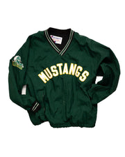 Vintage Mustangs V-Neck Pullover Windbreaker Jacket Green